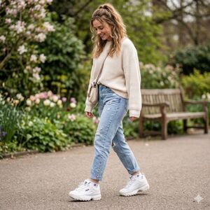 (T0) Fila Disruptor II Sneaker White Women,Size 10 US - 5FM00002-125 Pre- Owned